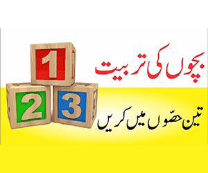 بچون کی تربییت کو تین ہیسوں میں تقسیم کرو